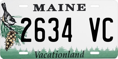 ME license plate 2634VC