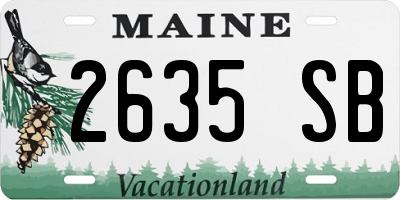 ME license plate 2635SB