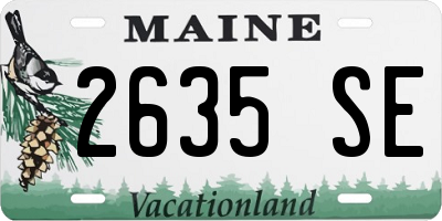 ME license plate 2635SE
