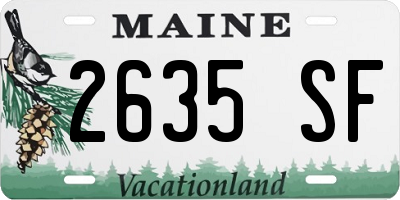 ME license plate 2635SF