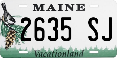 ME license plate 2635SJ