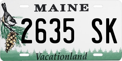 ME license plate 2635SK