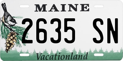 ME license plate 2635SN