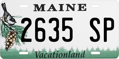 ME license plate 2635SP