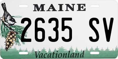 ME license plate 2635SV