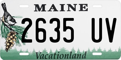 ME license plate 2635UV