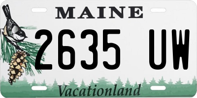 ME license plate 2635UW