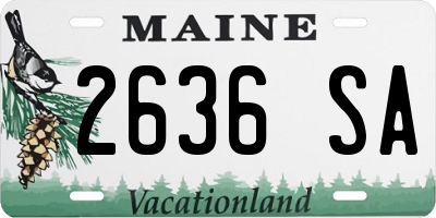 ME license plate 2636SA