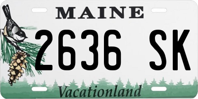 ME license plate 2636SK