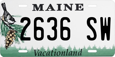 ME license plate 2636SW