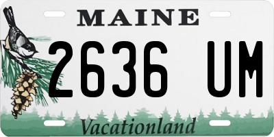 ME license plate 2636UM