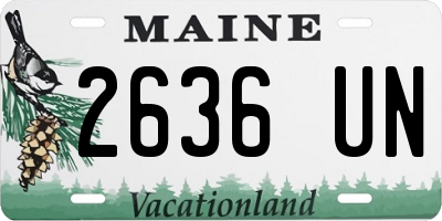 ME license plate 2636UN