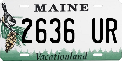 ME license plate 2636UR