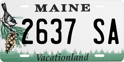 ME license plate 2637SA