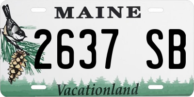 ME license plate 2637SB