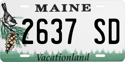 ME license plate 2637SD