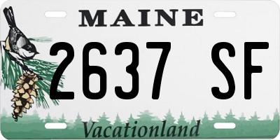 ME license plate 2637SF