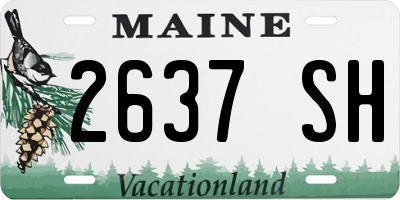 ME license plate 2637SH