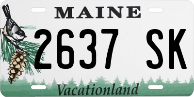 ME license plate 2637SK