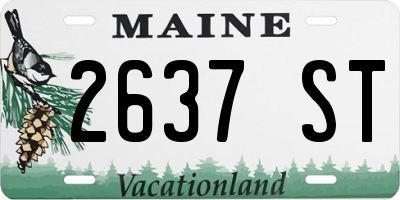 ME license plate 2637ST