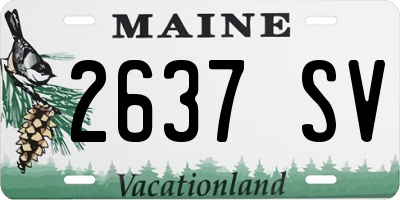 ME license plate 2637SV
