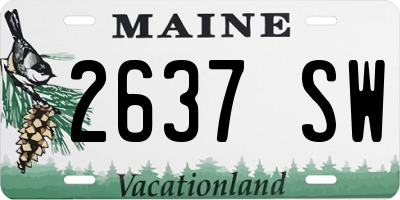 ME license plate 2637SW