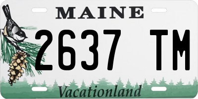 ME license plate 2637TM