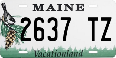 ME license plate 2637TZ