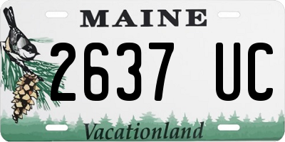 ME license plate 2637UC