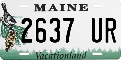 ME license plate 2637UR