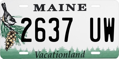 ME license plate 2637UW