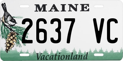 ME license plate 2637VC
