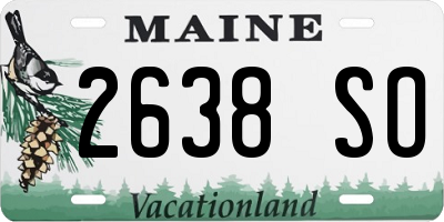 ME license plate 2638SO