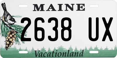 ME license plate 2638UX