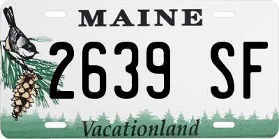 ME license plate 2639SF