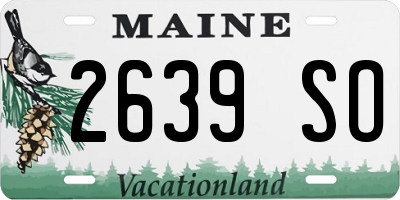 ME license plate 2639SO