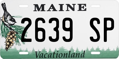 ME license plate 2639SP
