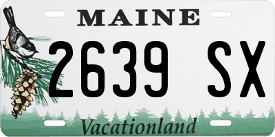 ME license plate 2639SX