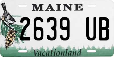 ME license plate 2639UB