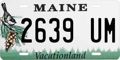 ME license plate 2639UM