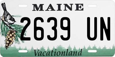 ME license plate 2639UN