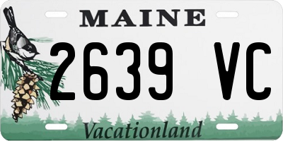 ME license plate 2639VC