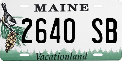 ME license plate 2640SB