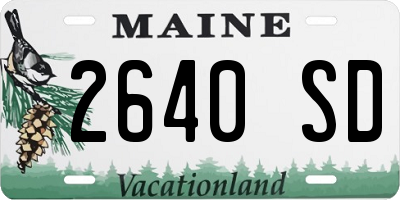 ME license plate 2640SD