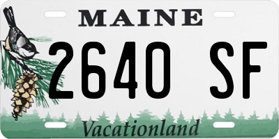 ME license plate 2640SF