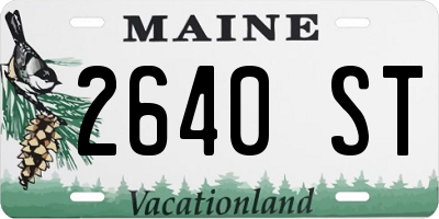 ME license plate 2640ST