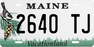 ME license plate 2640TJ