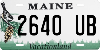 ME license plate 2640UB