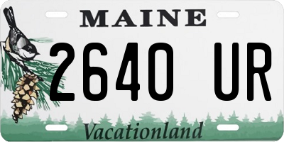 ME license plate 2640UR