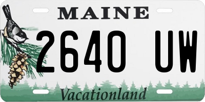 ME license plate 2640UW